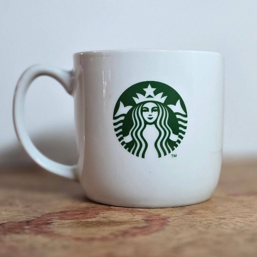 Starbucks Coffee Mug White Ceramic Green Siren Logo Classic Tea Cup 12oz
